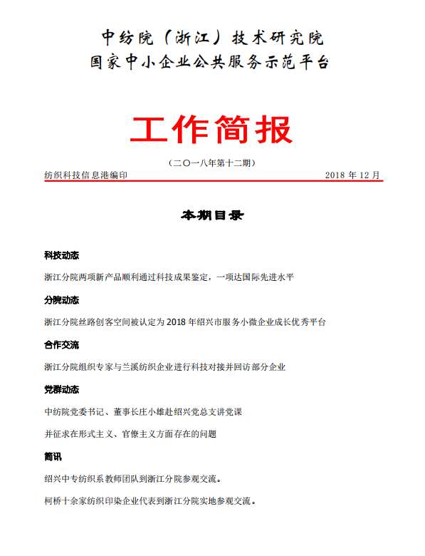 分院工作简报-2018年第12期