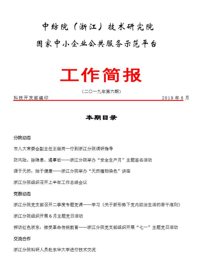 分院工作简报-2019年第6期
